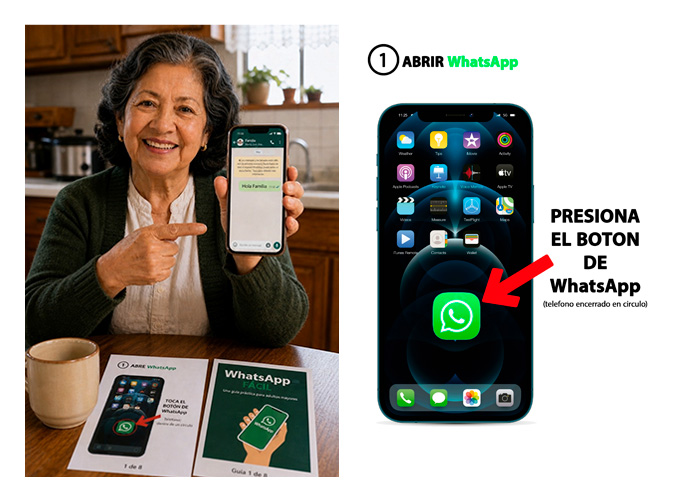 Vista previa de la guía mostrando dónde tocar